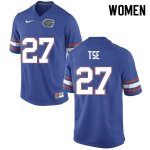 Women's Florida Gators #27 Joshua Tse NCAA Nike Blue Authentic Stitched College Football Jersey WMI4262DD